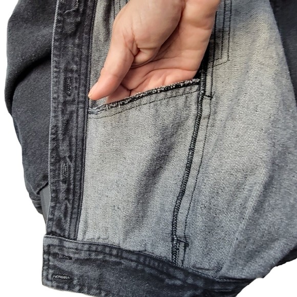 Carole Little Jacket Size 12 Gray Denim Tribal Aztec Western Knit Design - Picture 11 of 13